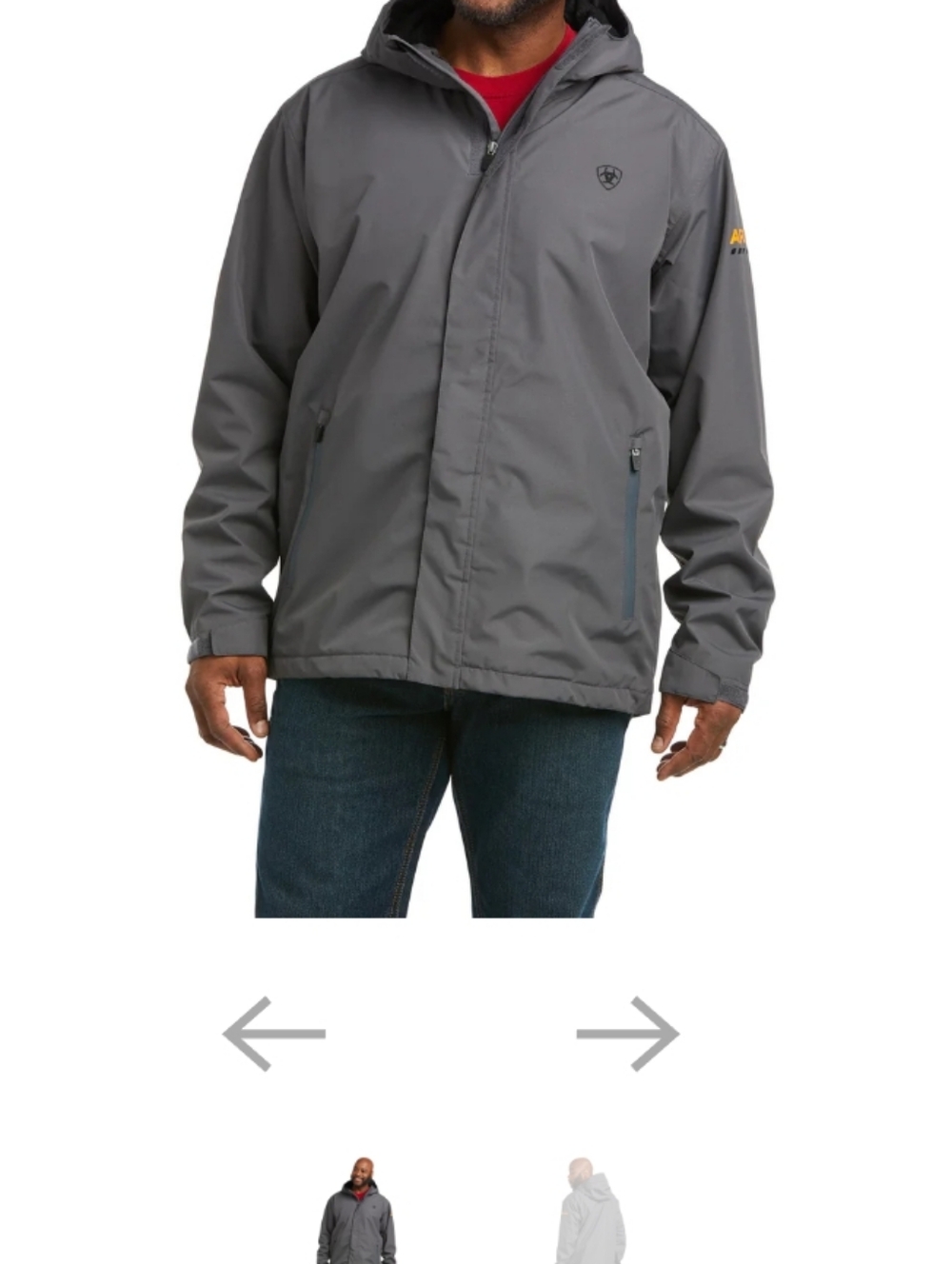 Men's Ariat Charcoal Hooded Work Raincoat